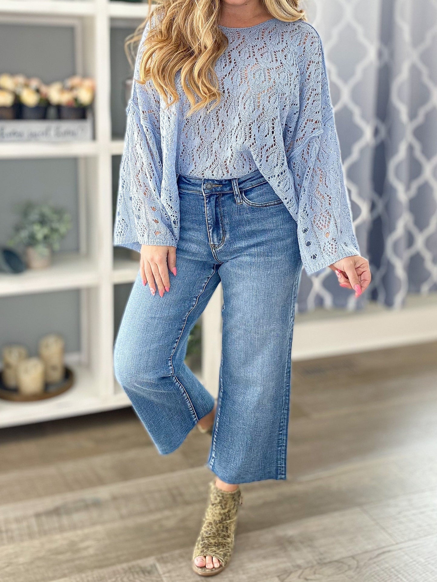 Y2K Judy Blue Wide Leg Crop Jeans