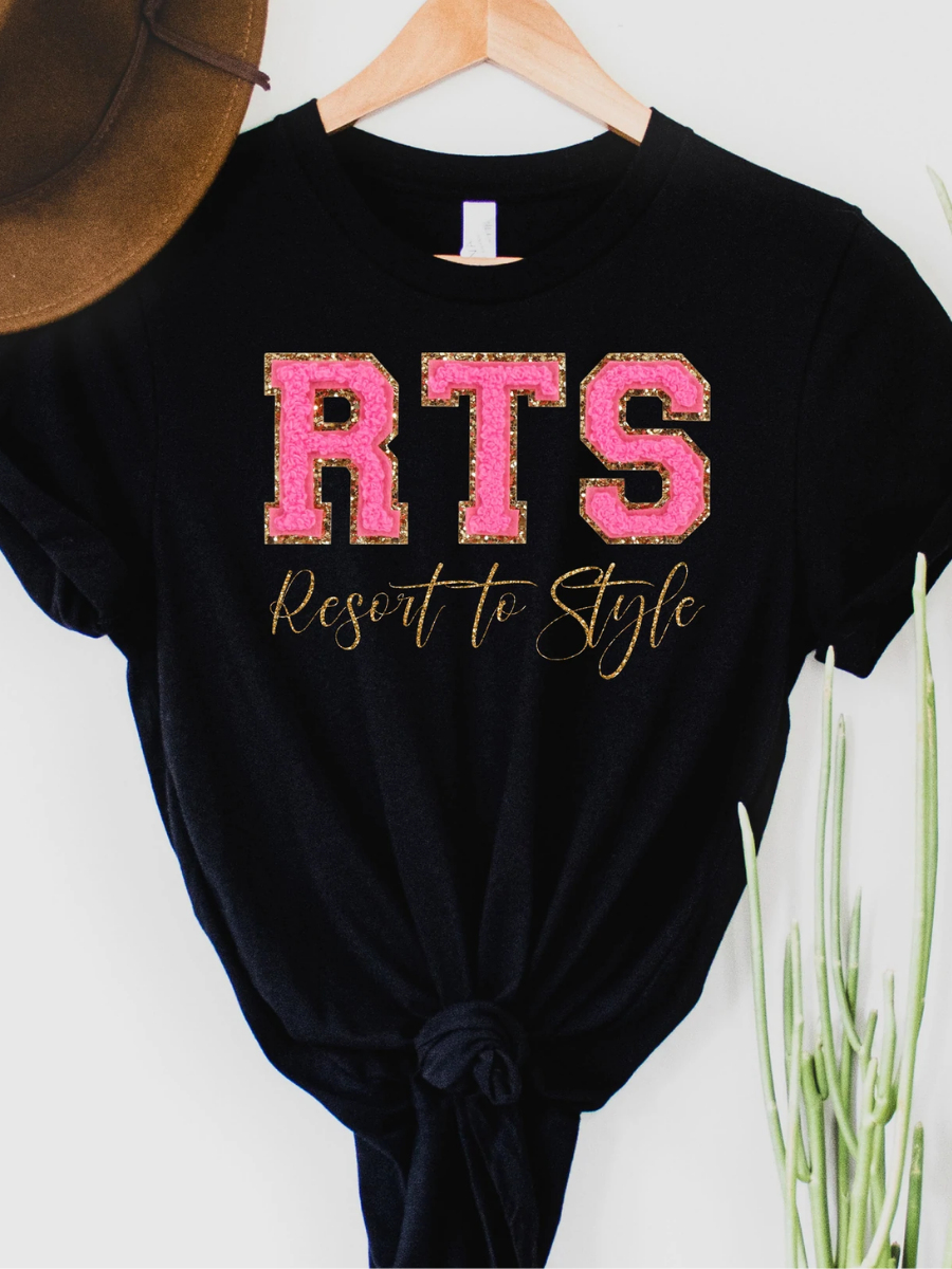 RTS - Pink Patch Custom Merch Graphic Tee   - Final Sale