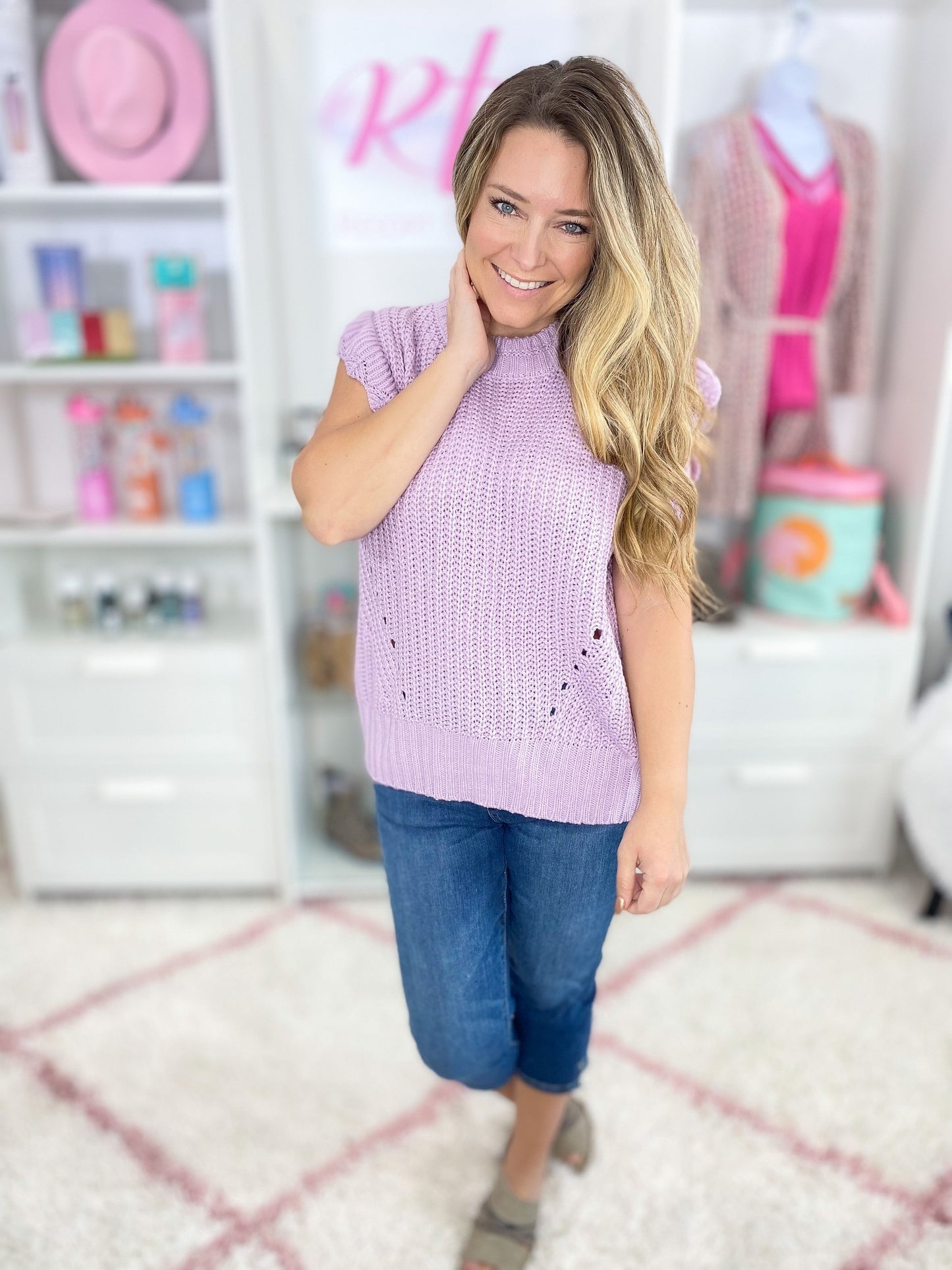 Oh My Darling Ruffled Sleeveless Knit
