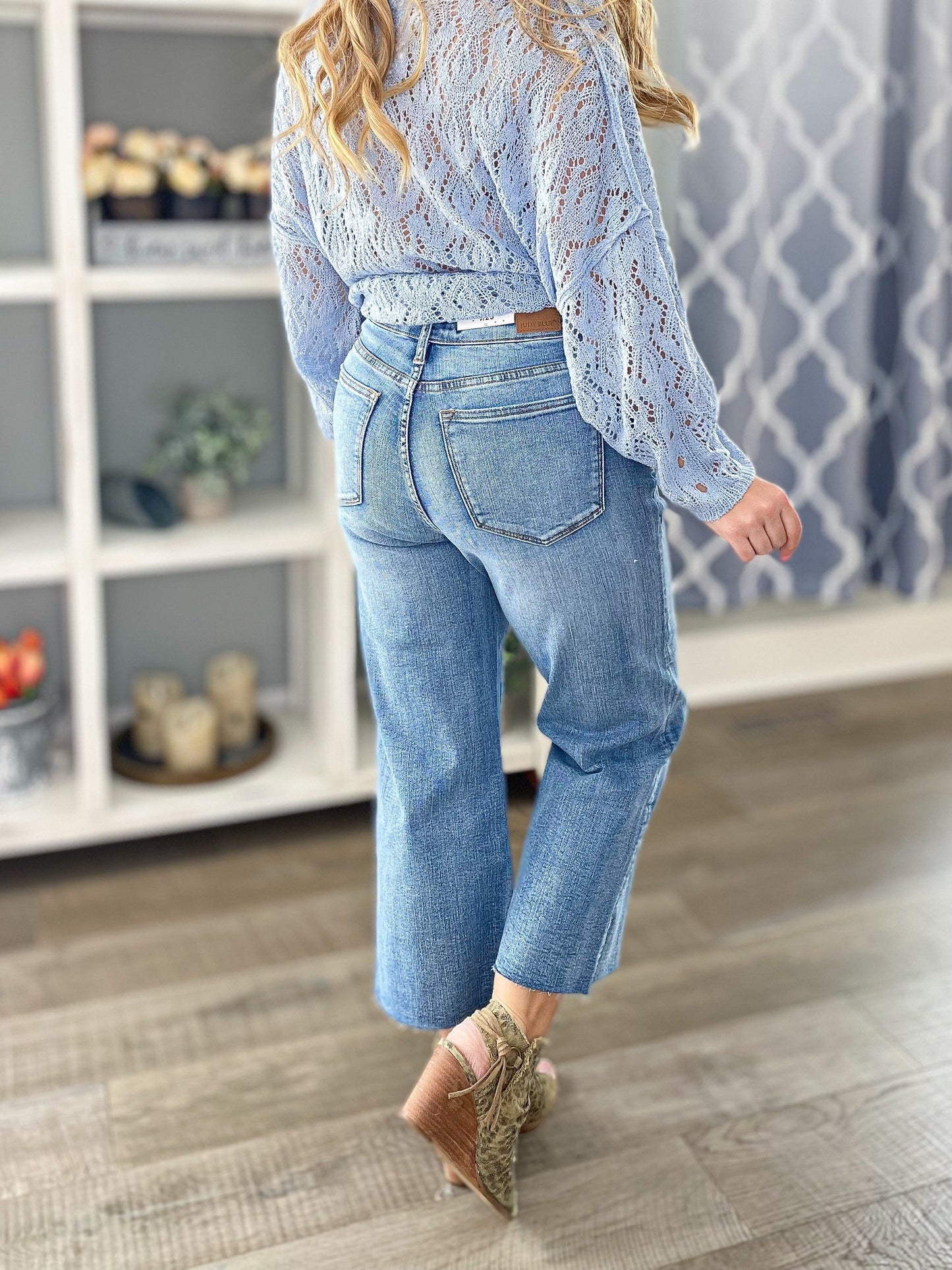 Y2K Judy Blue Wide Leg Crop Jeans