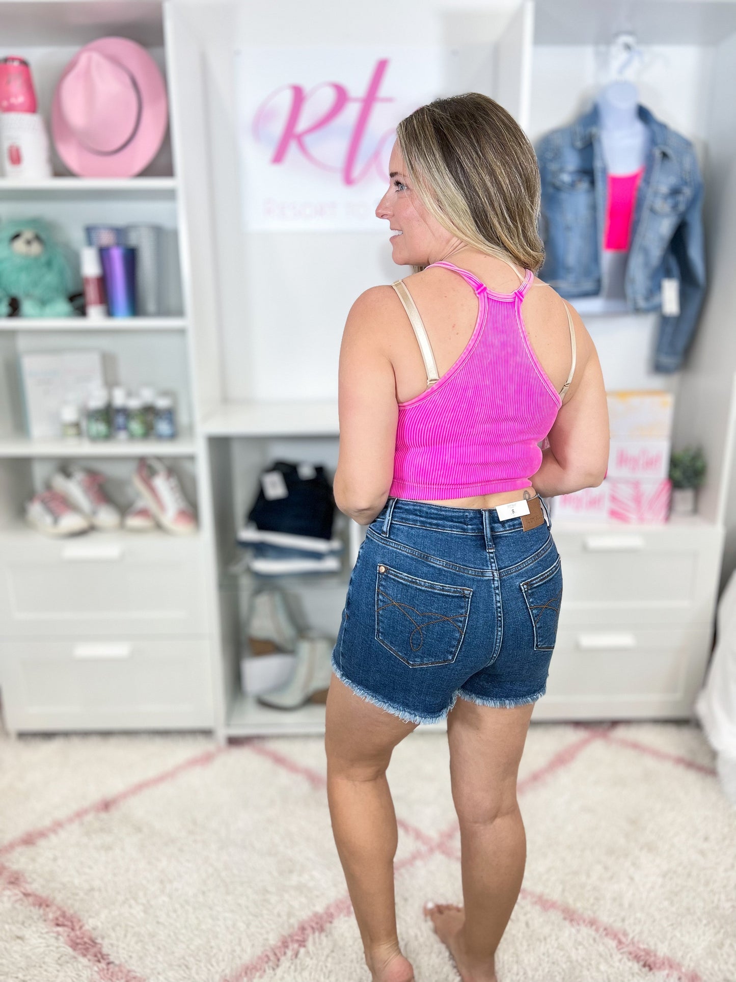 Zenana Washed Ribbed Seamless Cropped Cami