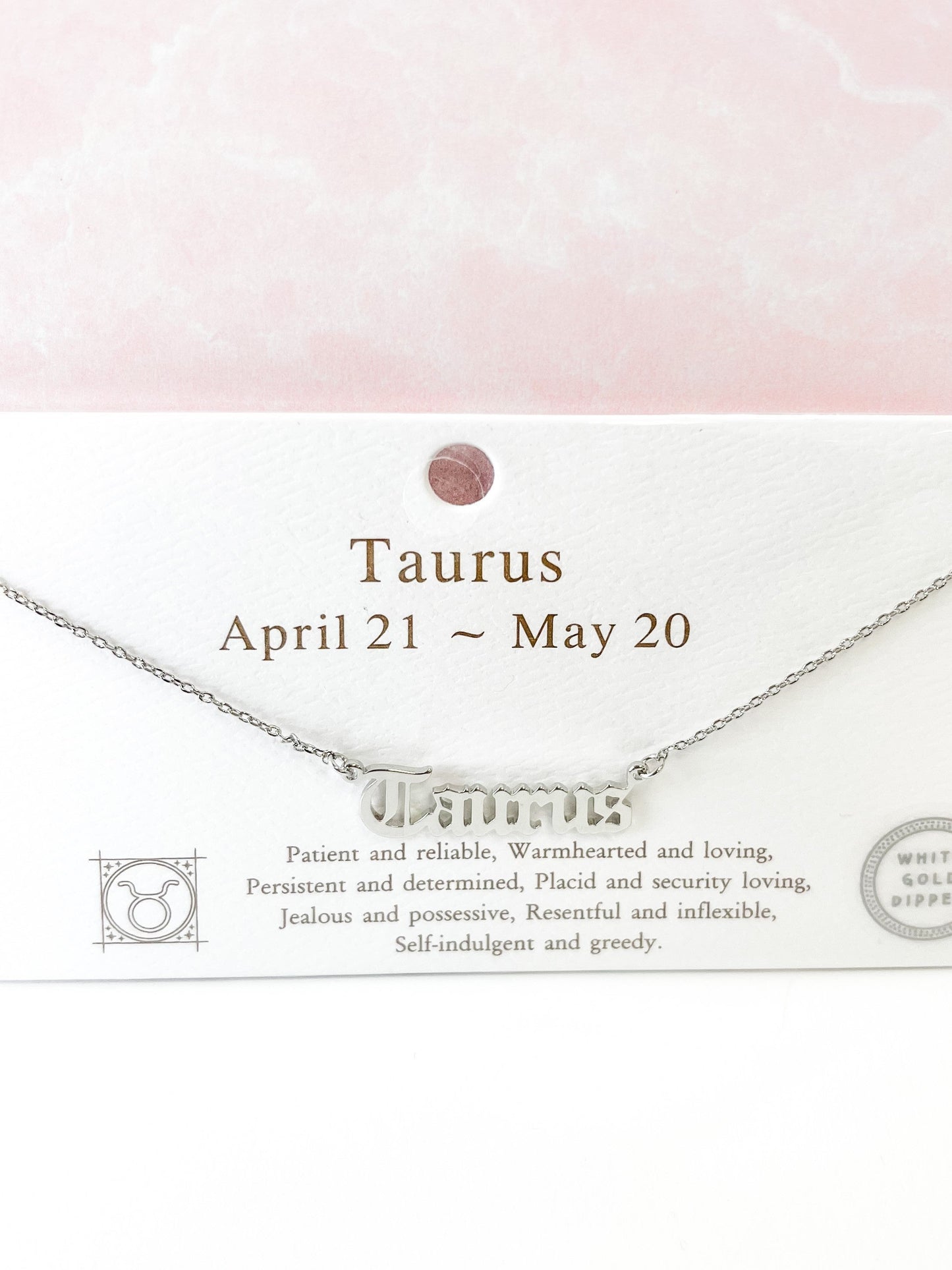 White Gold Dipped Zodiac Sign Necklace  - Final Sale
