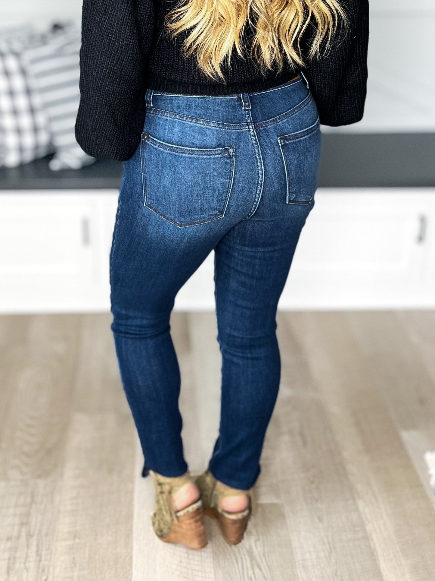 Ladies Night - Judy Blue Side Slit Skinny Jeans