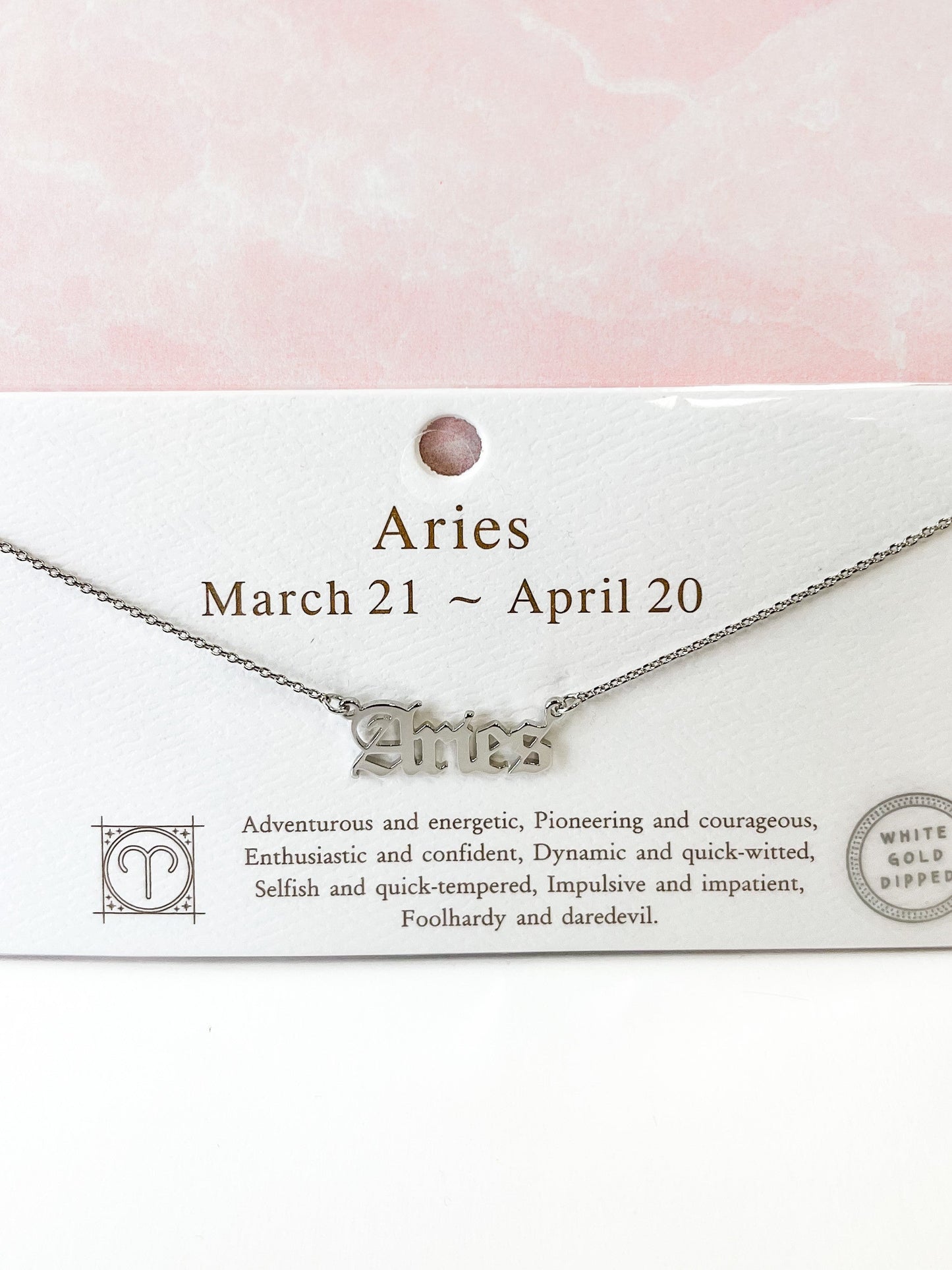 White Gold Dipped Zodiac Sign Necklace  - Final Sale