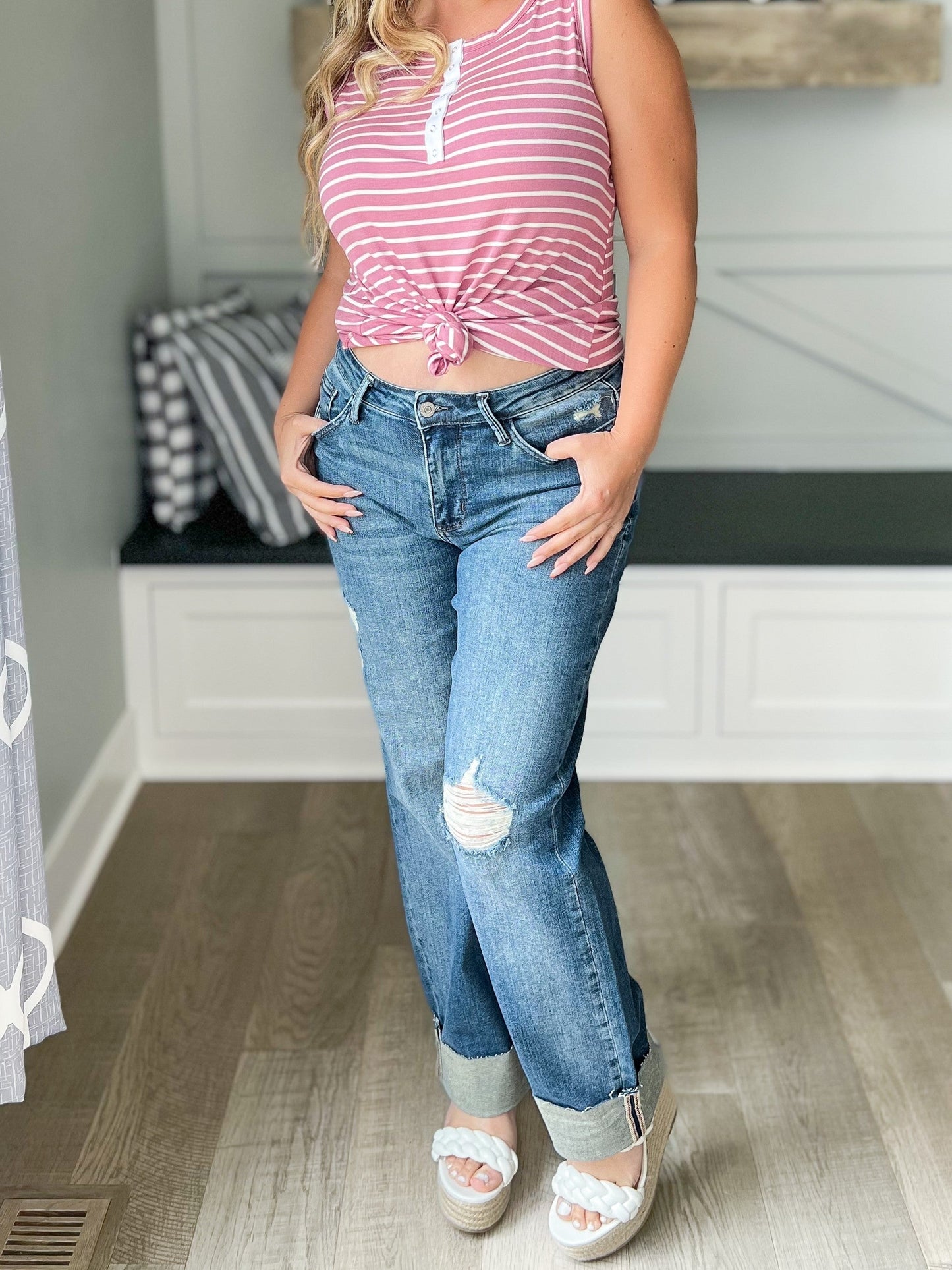 Always Love - Judy Blue Cuffed Dad Jean