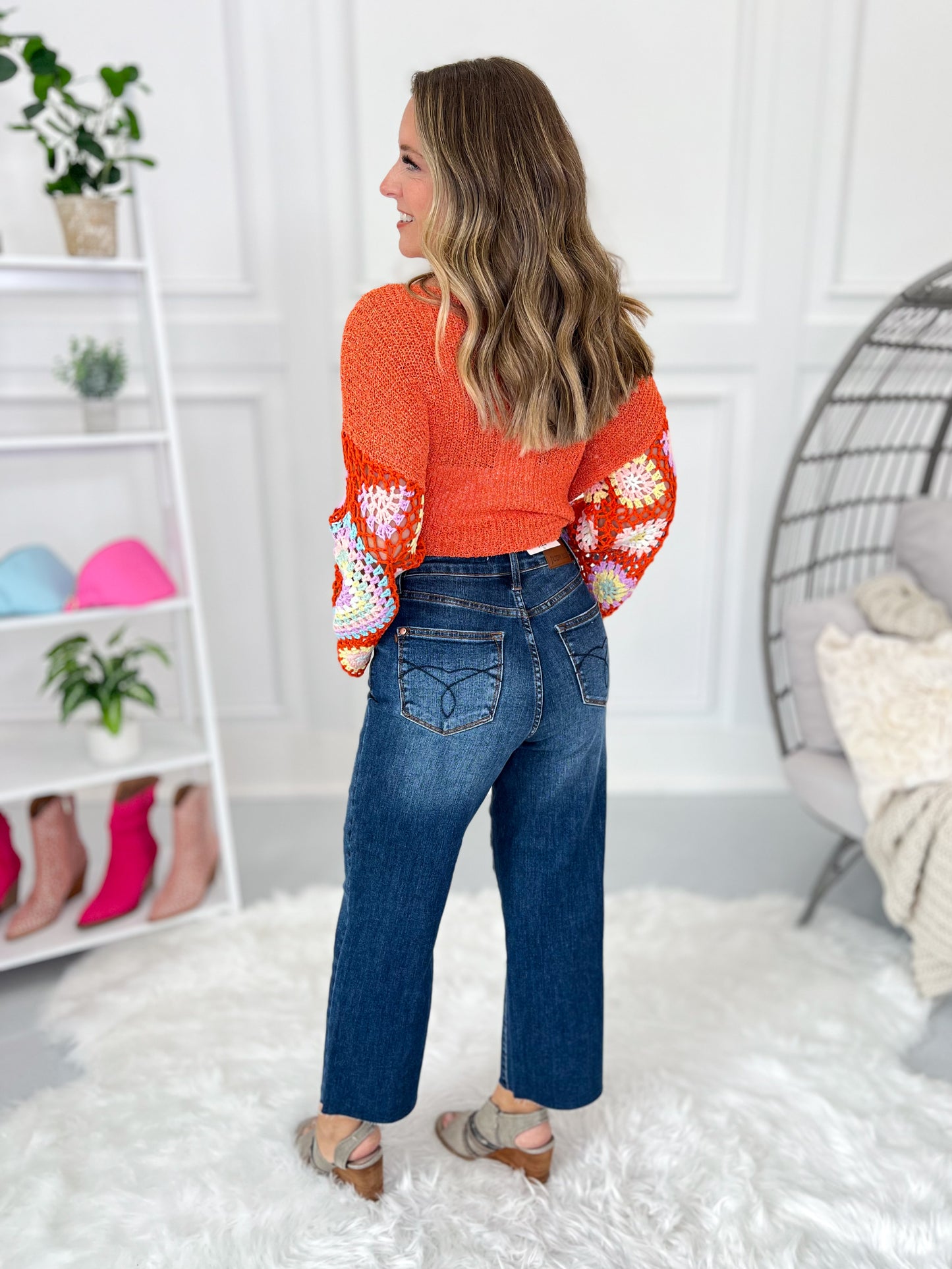 One Sweet Day  - Judy Blue Cropped Wide Leg Jeans