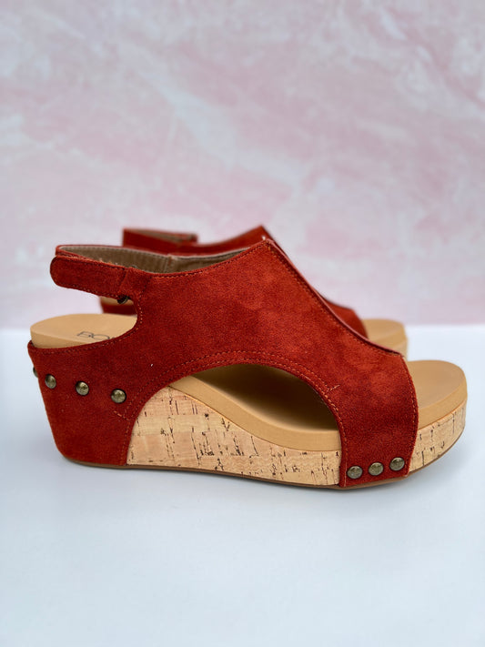 Corky's Carley Wedge - Rust Suede