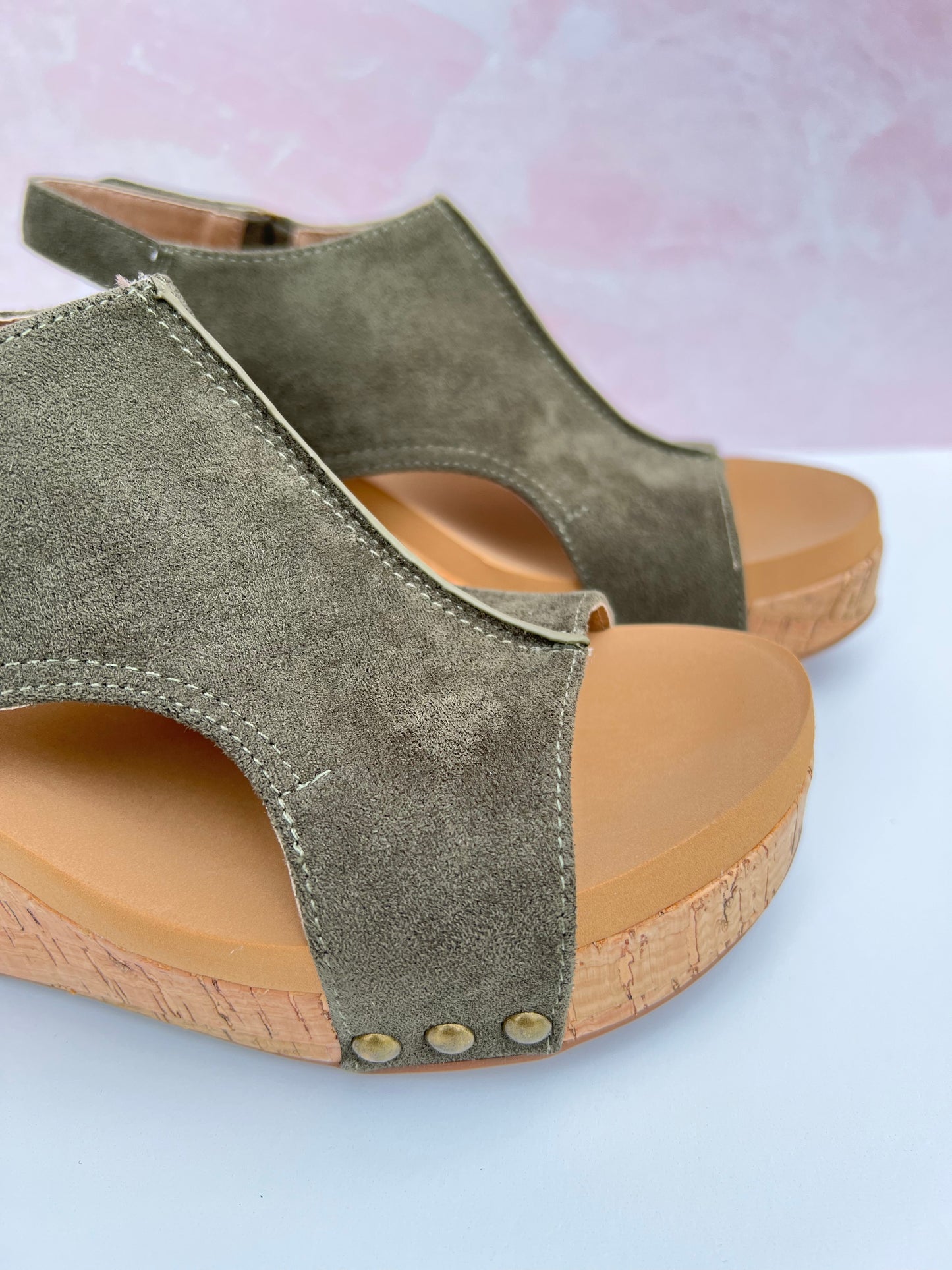 Corky's Carley Wedge - Olive Suede