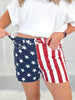 The Red, White, & Blue - Judy Blue American Flag Fray Hem Shorts