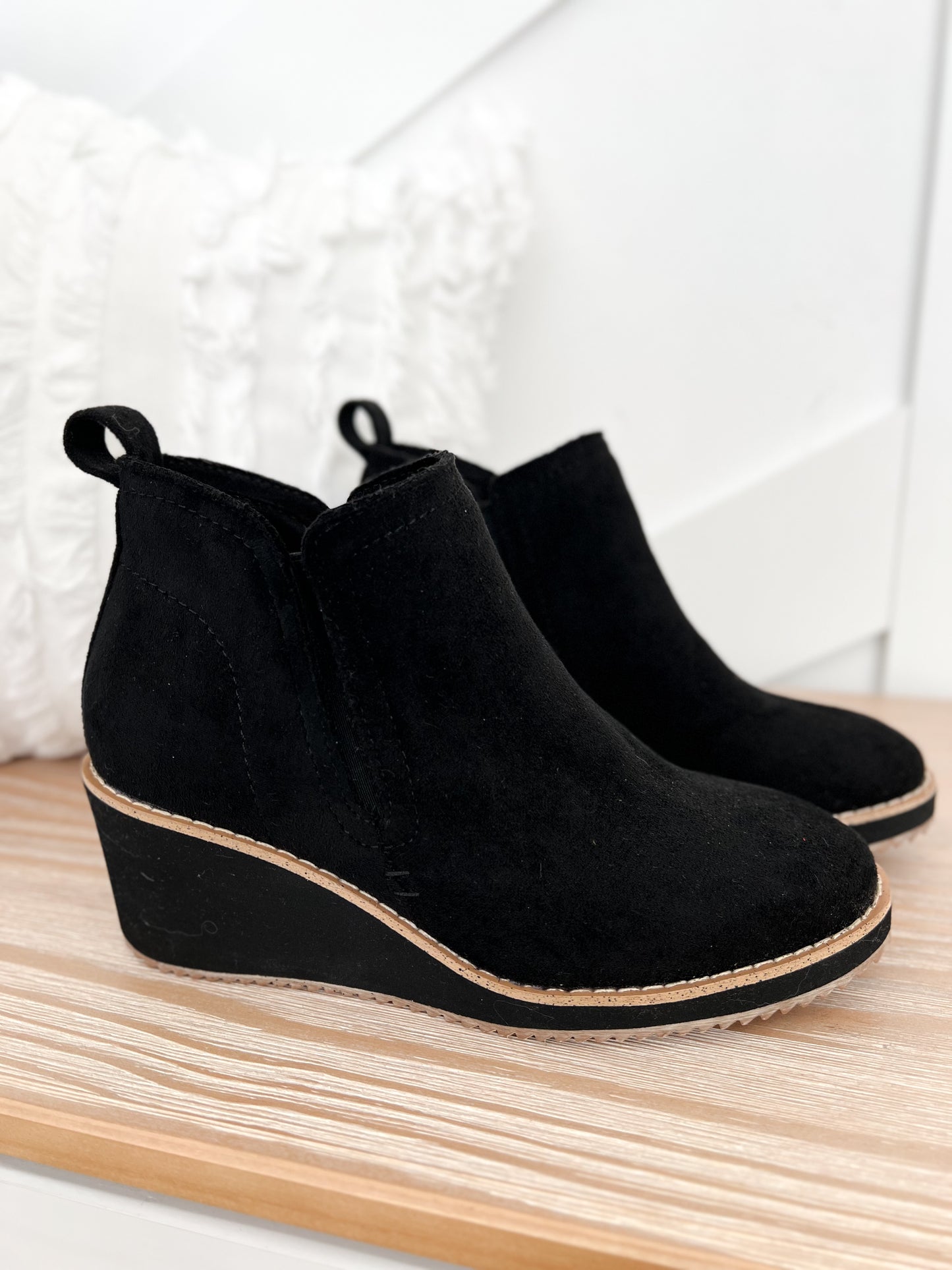 Corky's Tomb Wedge - Black Suede