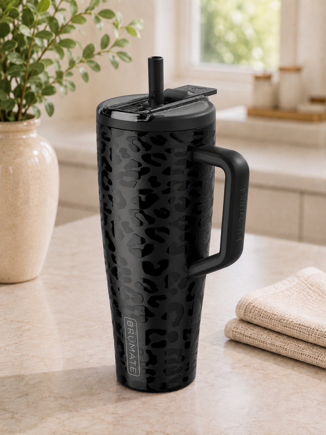 40oz Brumate Era Flip Mug - Onyx Leopard