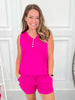 Solid Color Sleeveless Pajama Set