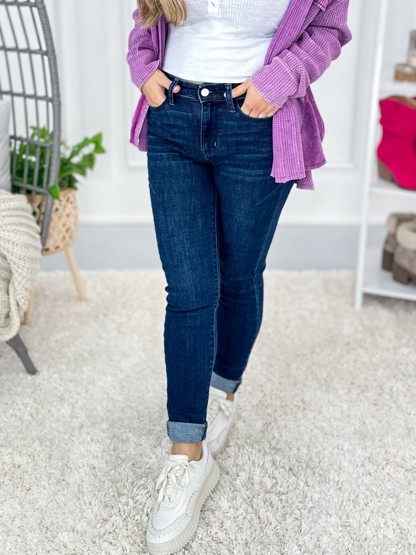Judy Blue Classic Crinkle Non Distressed Skinny Jean - Final Sale