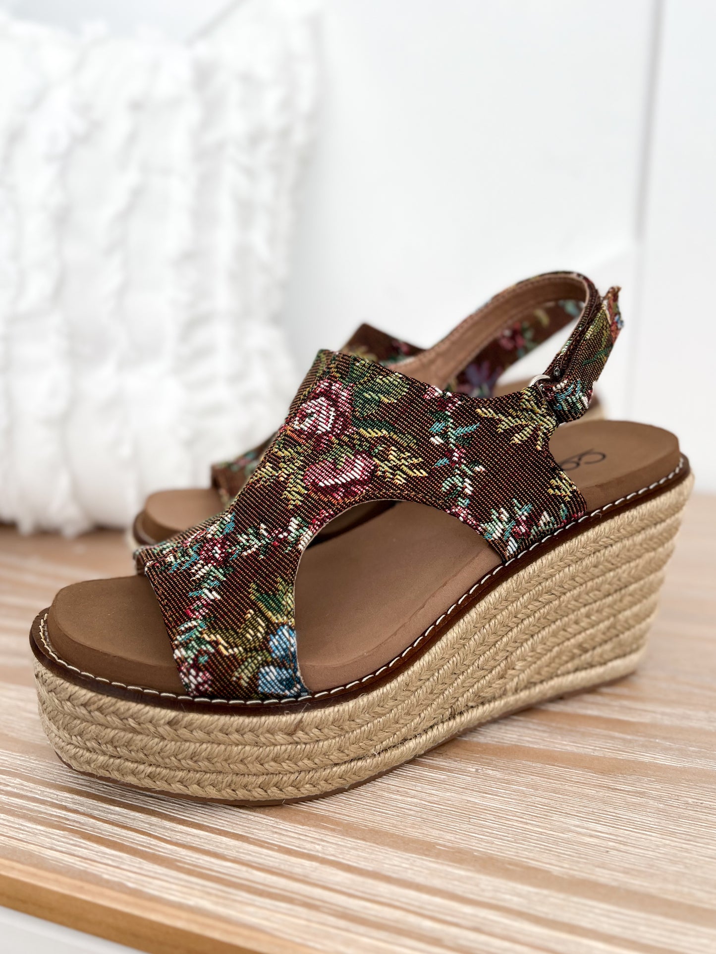 Corky's Freddie Wedge - Rust Floral