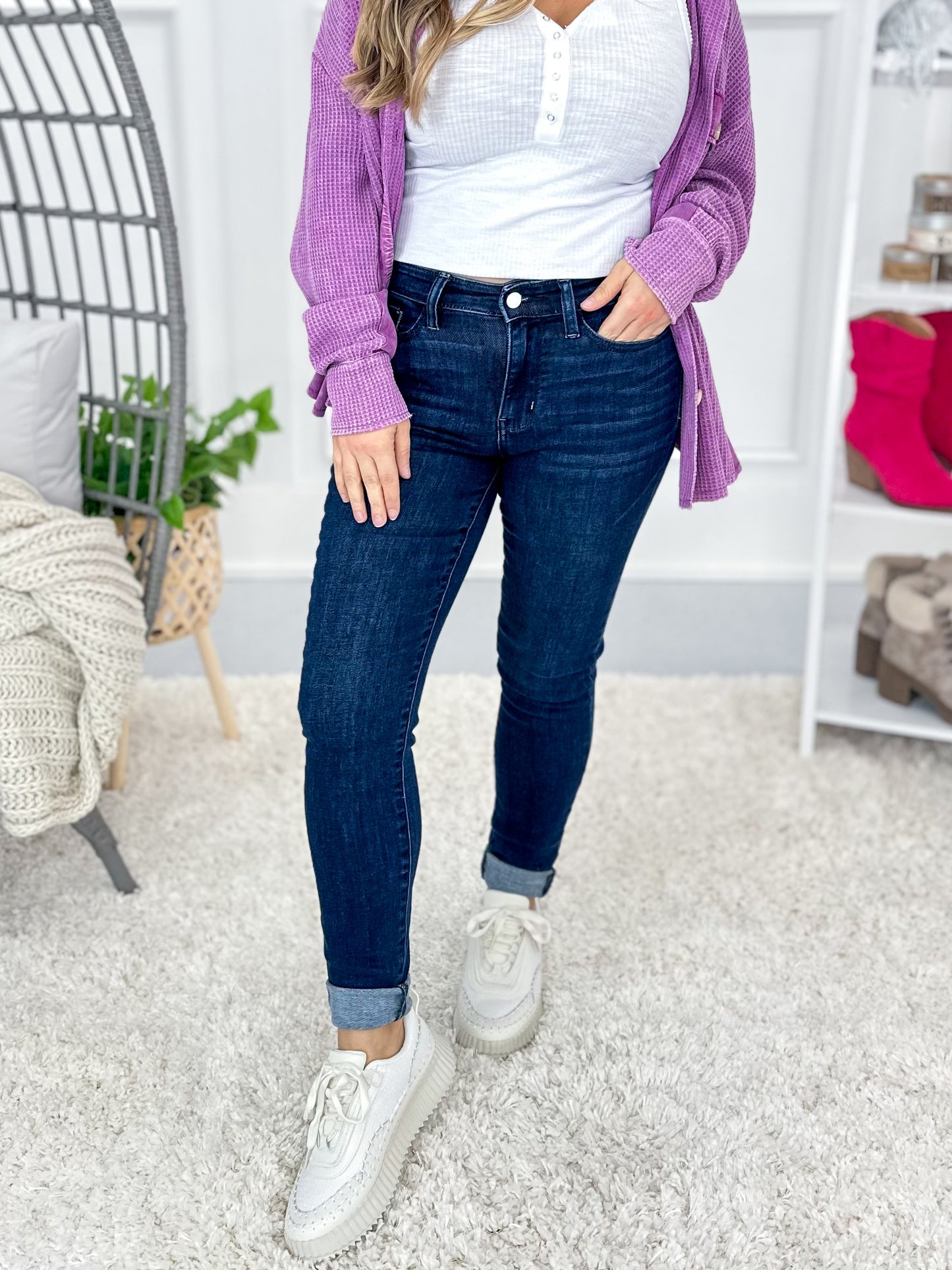 Judy Blue Classic Crinkle Non Distressed Skinny Jean - Final Sale