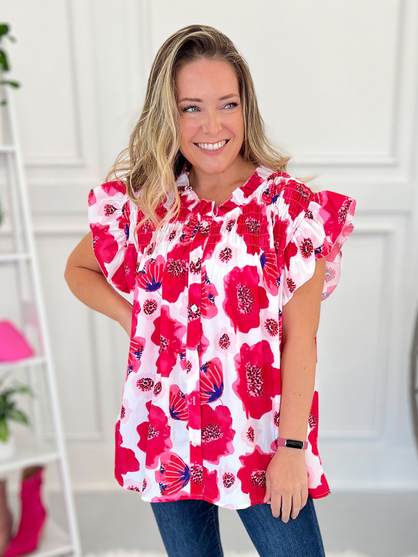 Loving Life Button Up Top - Final Sale