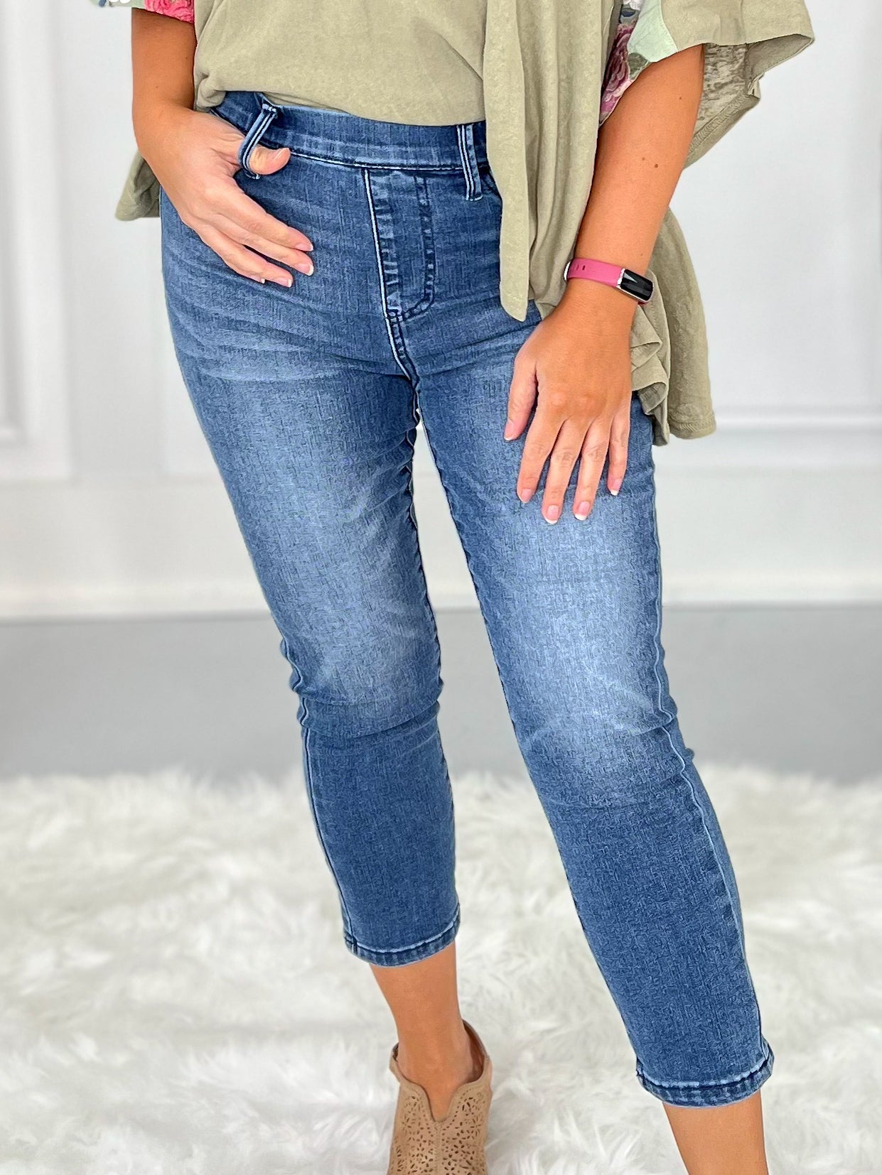 Chill Out - Judy Blue Cool Denim Pull On Capris - Final Sale