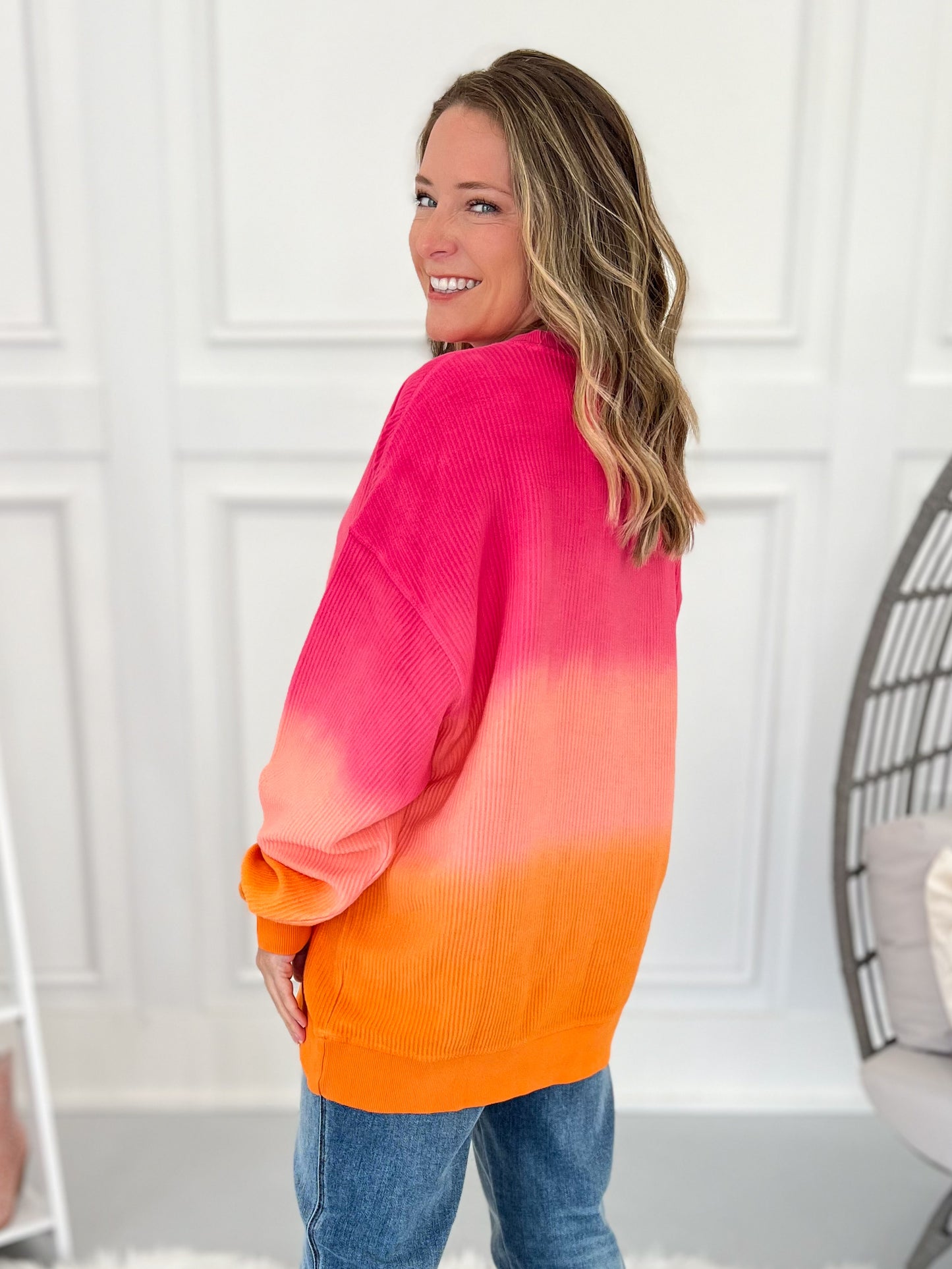 Ombre Cozy Cord Sweatshirt - Final Sale