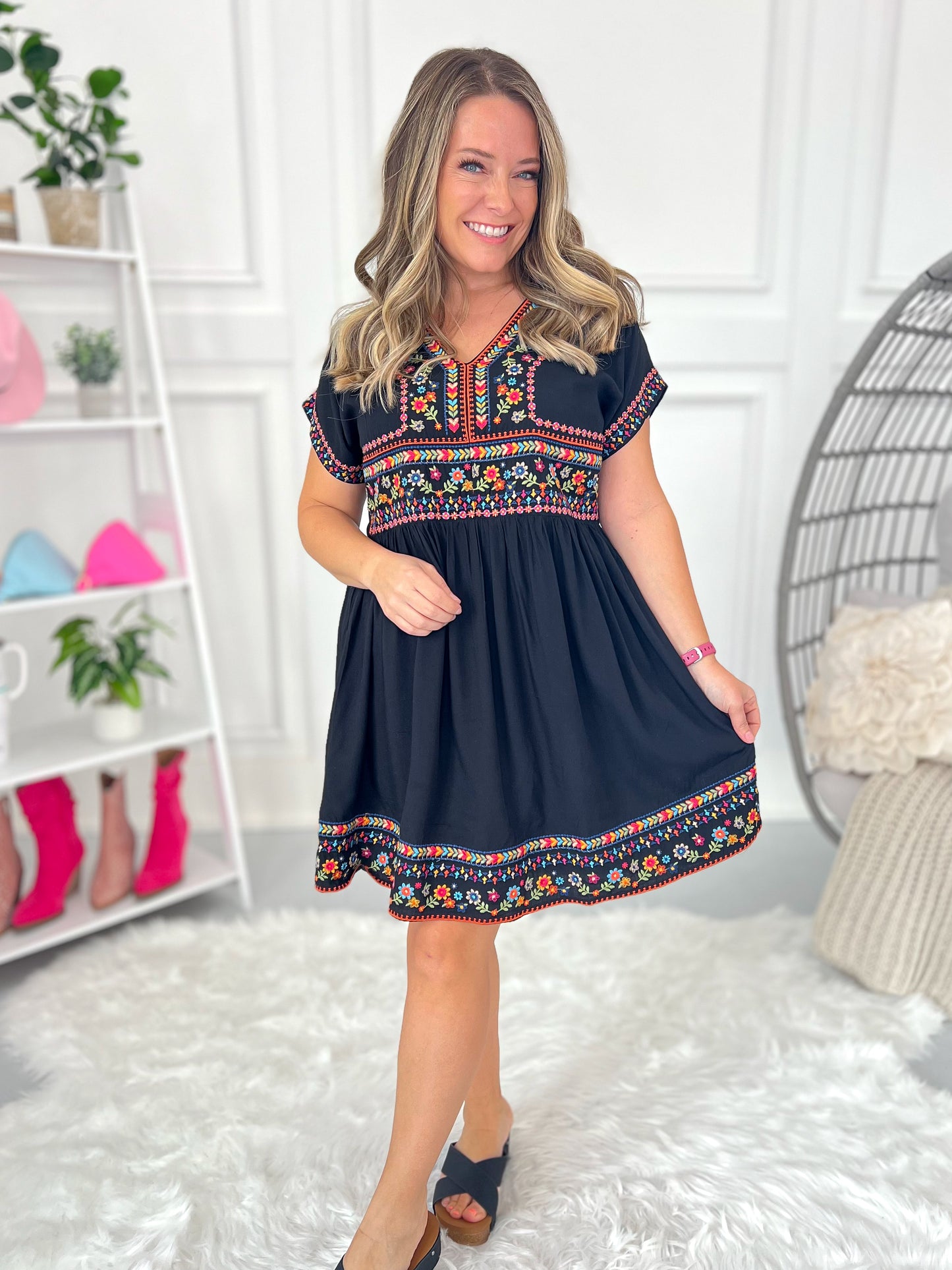 Meet Me in Mexico Embroidered Dress