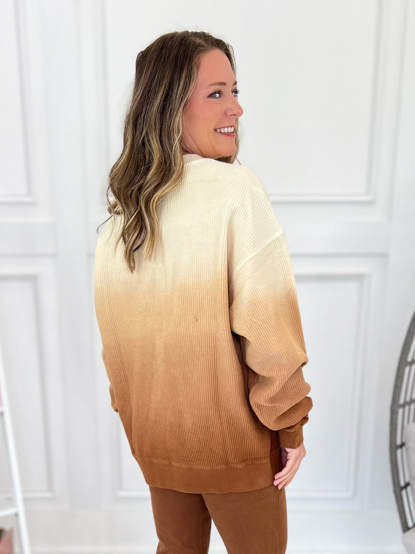 Ombre Cozy Cord Sweatshirt - Final Sale