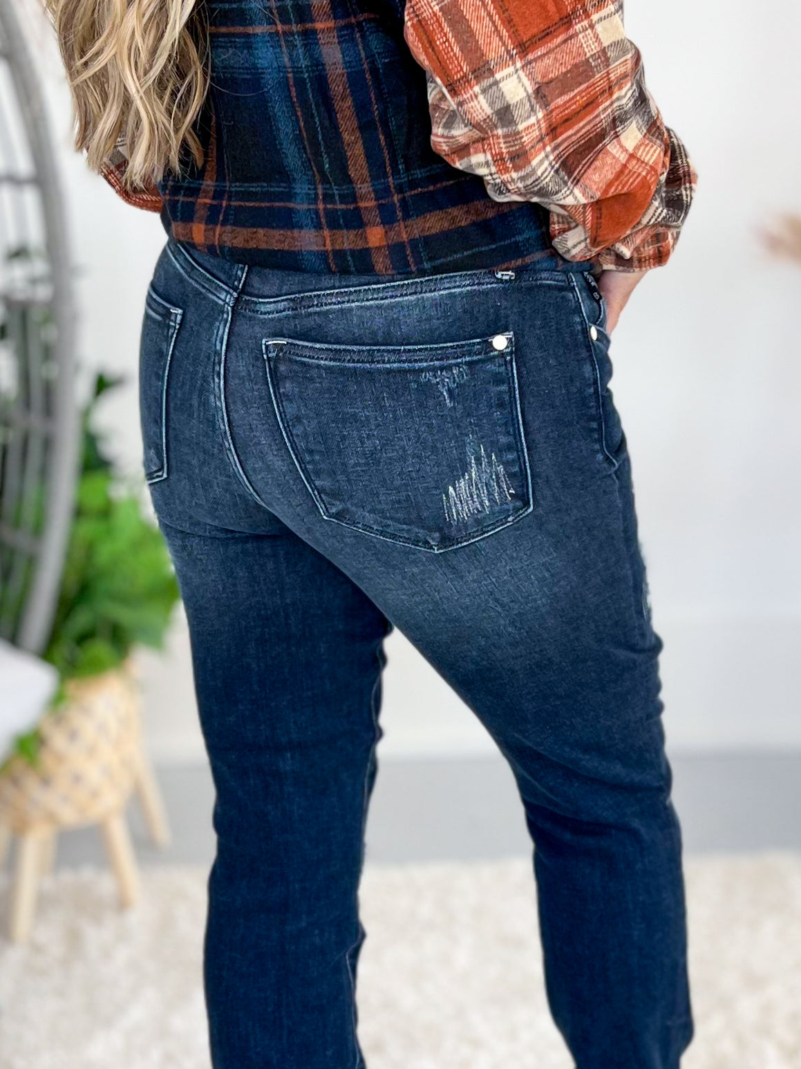 Made From Scratch - Stitched & Destroyed Double Cuff Boyfriend Jean
