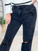 Judy Blue Rigid Magic 90's Knee Destroy Straight Jeans - Black