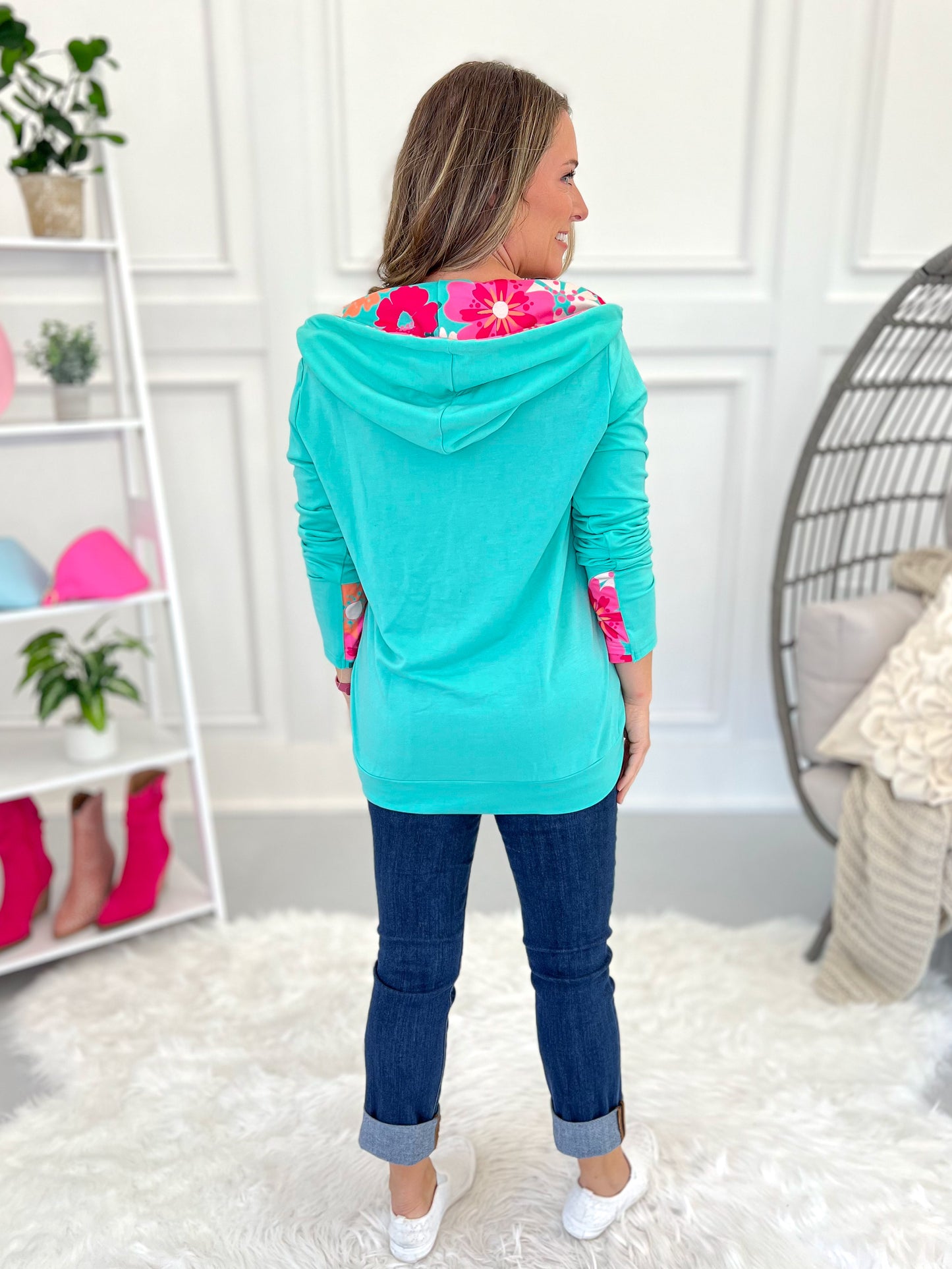 Audre Lounge Hoodie - Mint - Final Sale