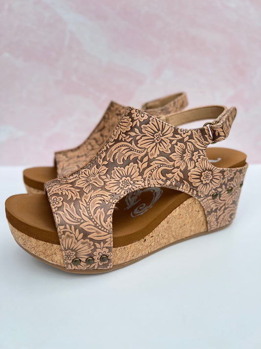 Very G Liberty Tooled Wedge - Nude