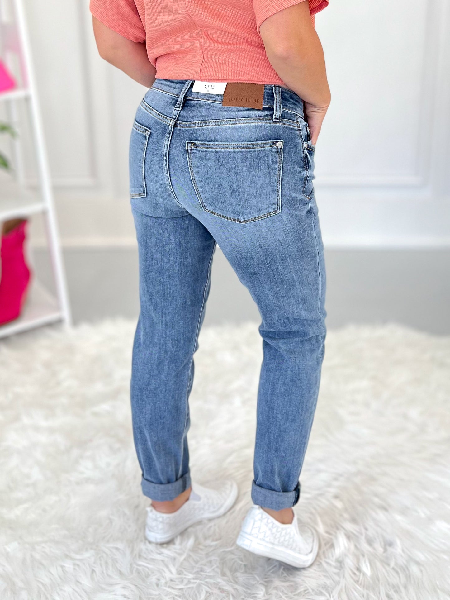 Easy Like Sunday Morning - Judy Blue Cuffed Slim Fit Jean