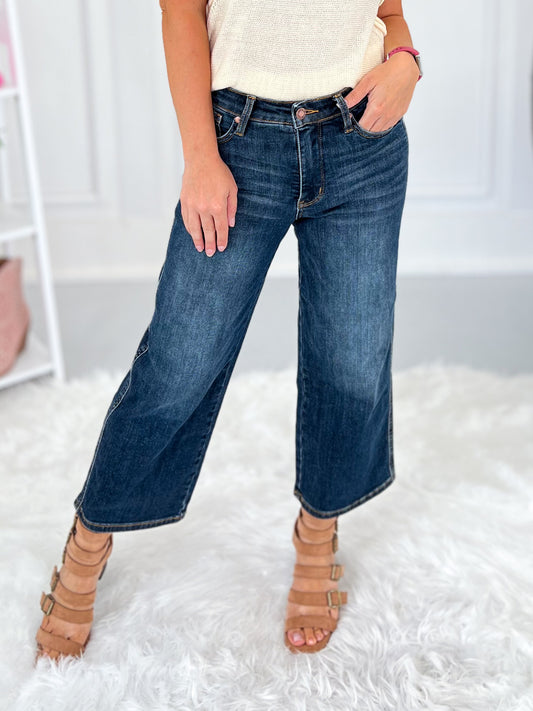 Fearless - Judy Blue Tummy Control Cropped Jeans- Final Sale