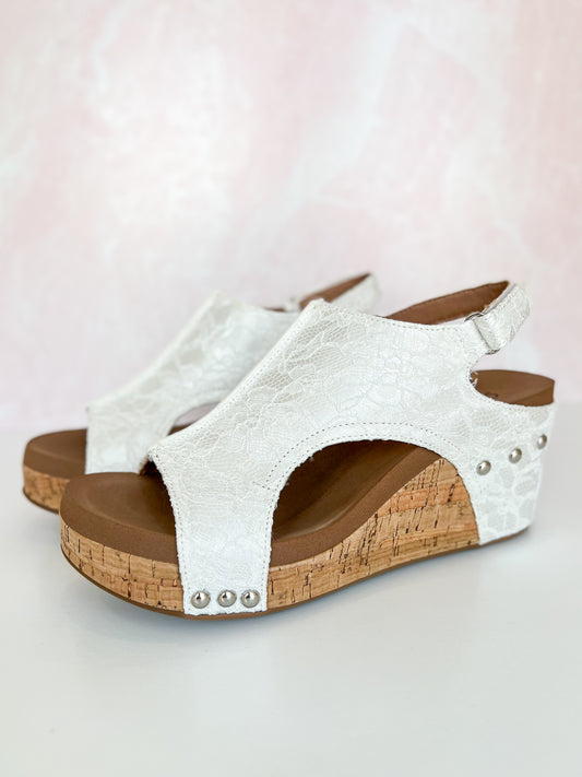Corky's Carley Wedge - White Lace - Final Sale