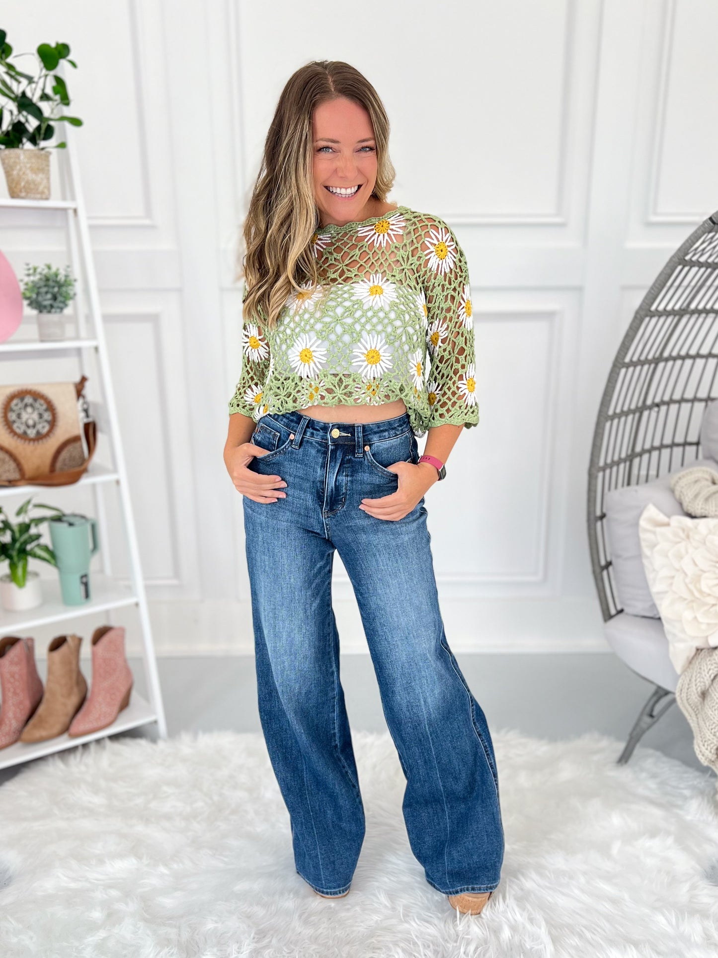 Judy Blue Tummy Control Retro Wide Leg Jeans