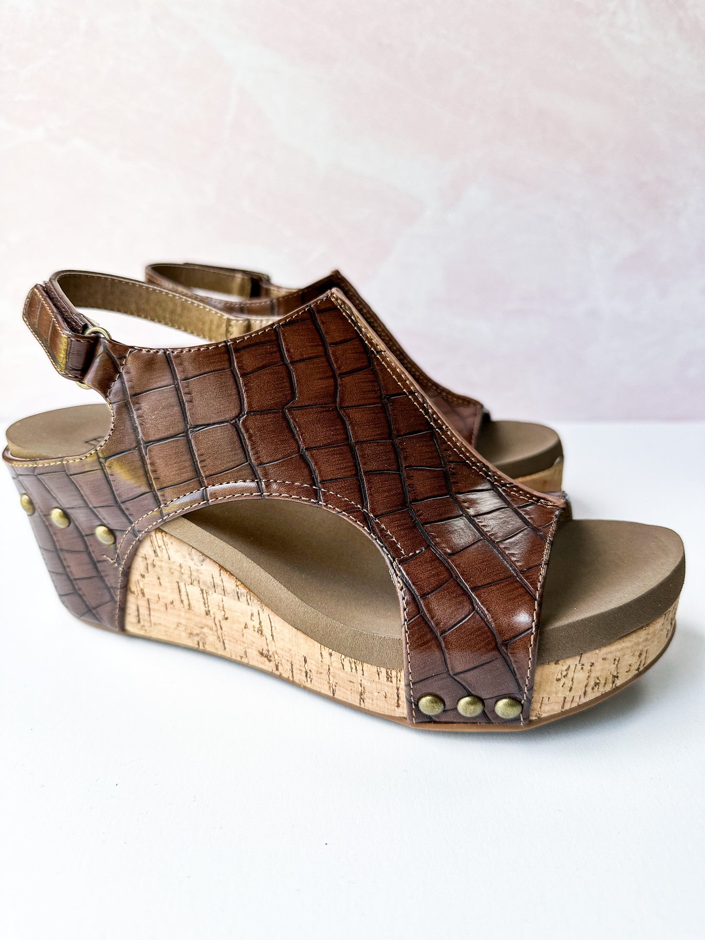 Corky's Carley Wedge - Brown Croco