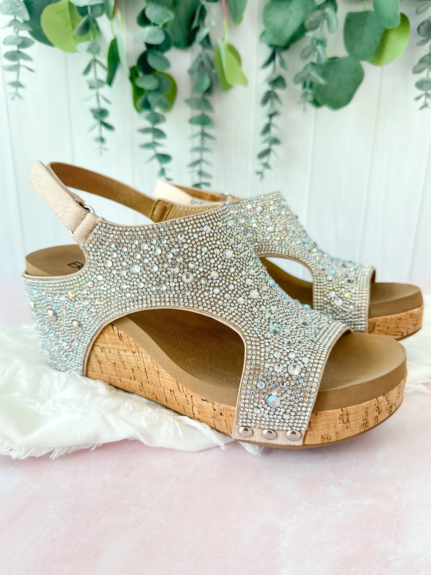 Corky's Ashley Wedge - Clear Rhinestone - Final Sale