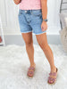 Beachside Blues - Judy Blue Tummy Control Fray Hem Shorts
