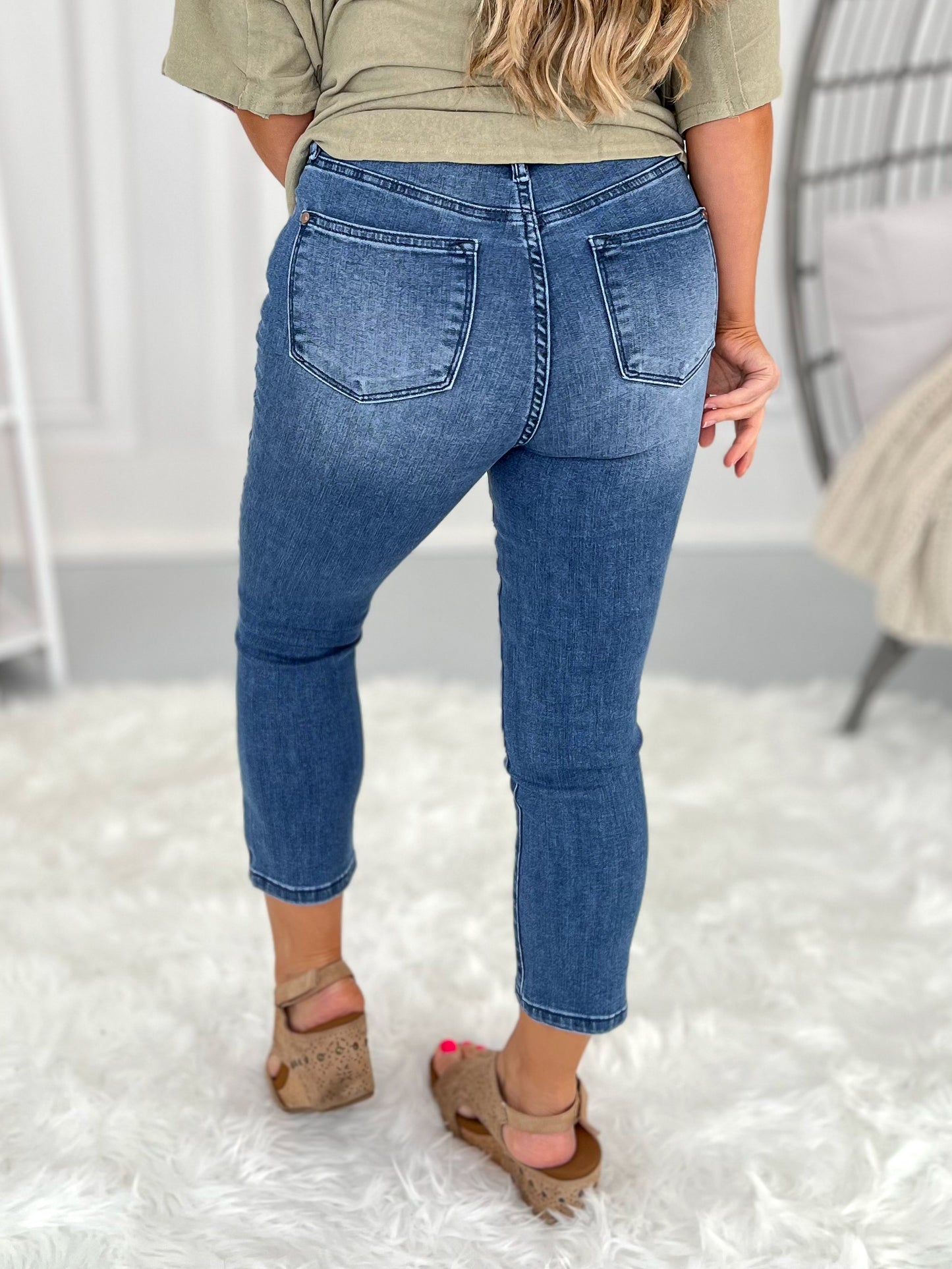 Chill Out - Judy Blue Cool Denim Pull On Capris - Final Sale