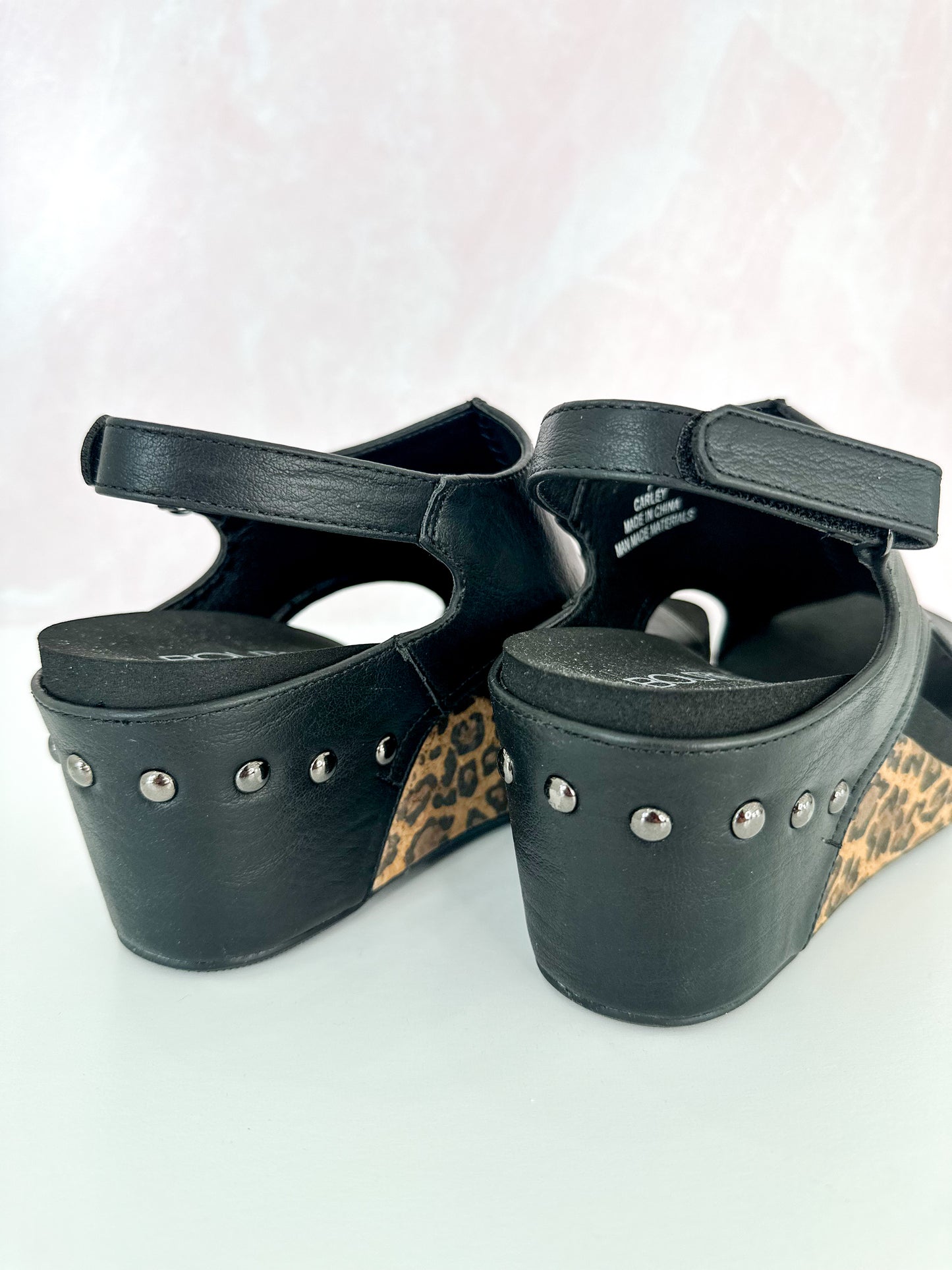 Corky's Carley Wedge - Black Smooth Leopard