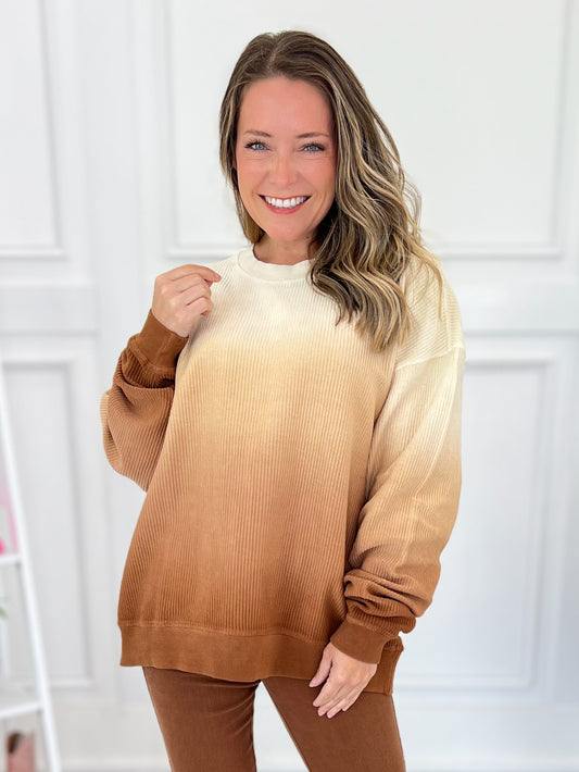 Ombre Cozy Cord Sweatshirt - Final Sale