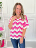 Watermelon Wave Knit Top - Final Sale