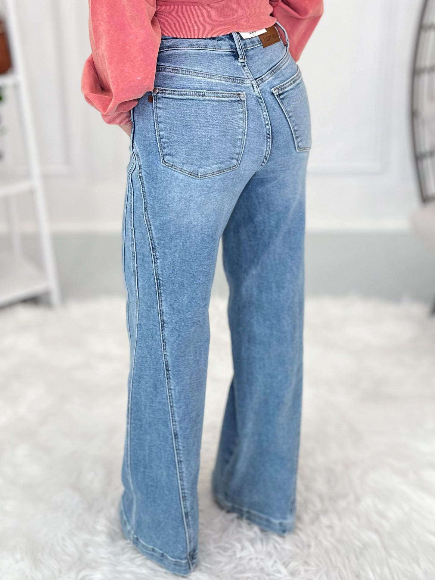 Look On The Bright Side - Judy Blue Retro Wide Leg Jeans