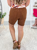 Judy Blue Tummy Control Brown Bermuda Shorts - Final Sale