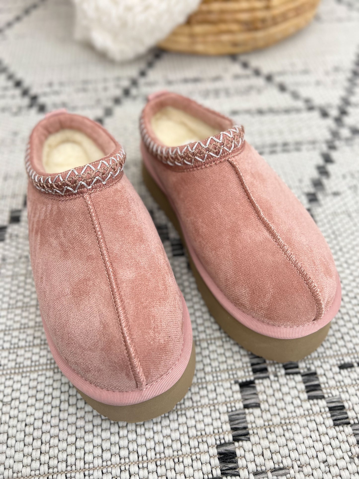 Corky's Pillow Talk Platform Slippers - Blush Faux Suede