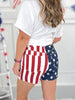 The Red, White, & Blue - Judy Blue American Flag Fray Hem Shorts - Final Sale