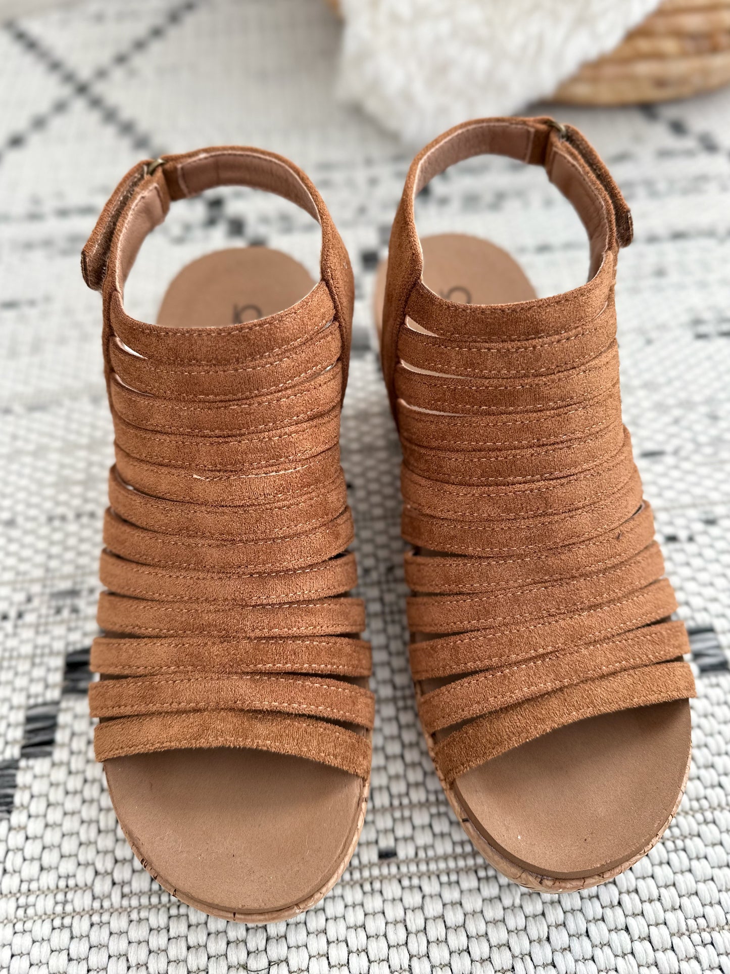 Corky's Oopsie Daisey Wedge - Tan Faux Suede