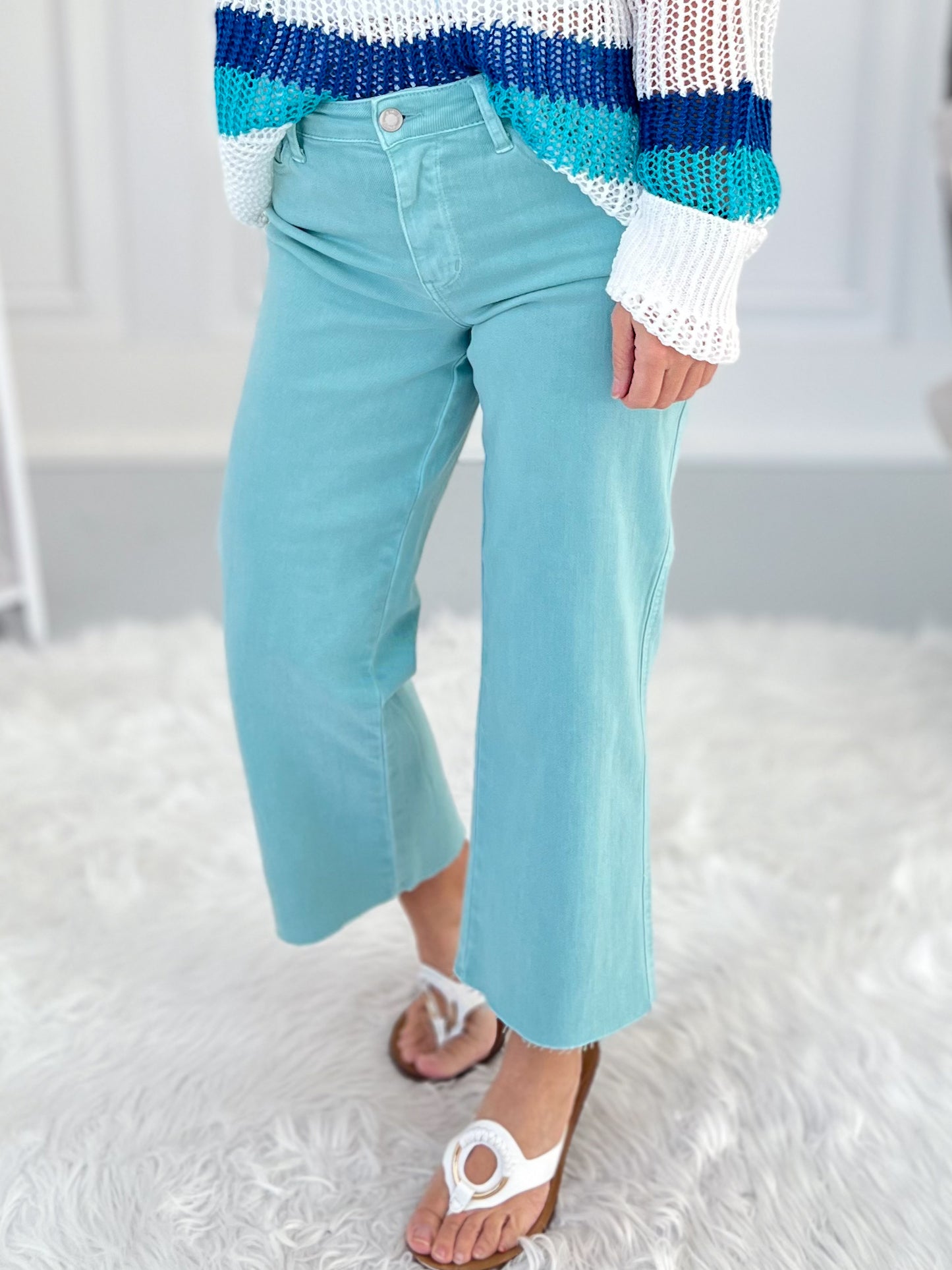 Coastal Blues - Judy Blue Cropped Wide Leg Jean