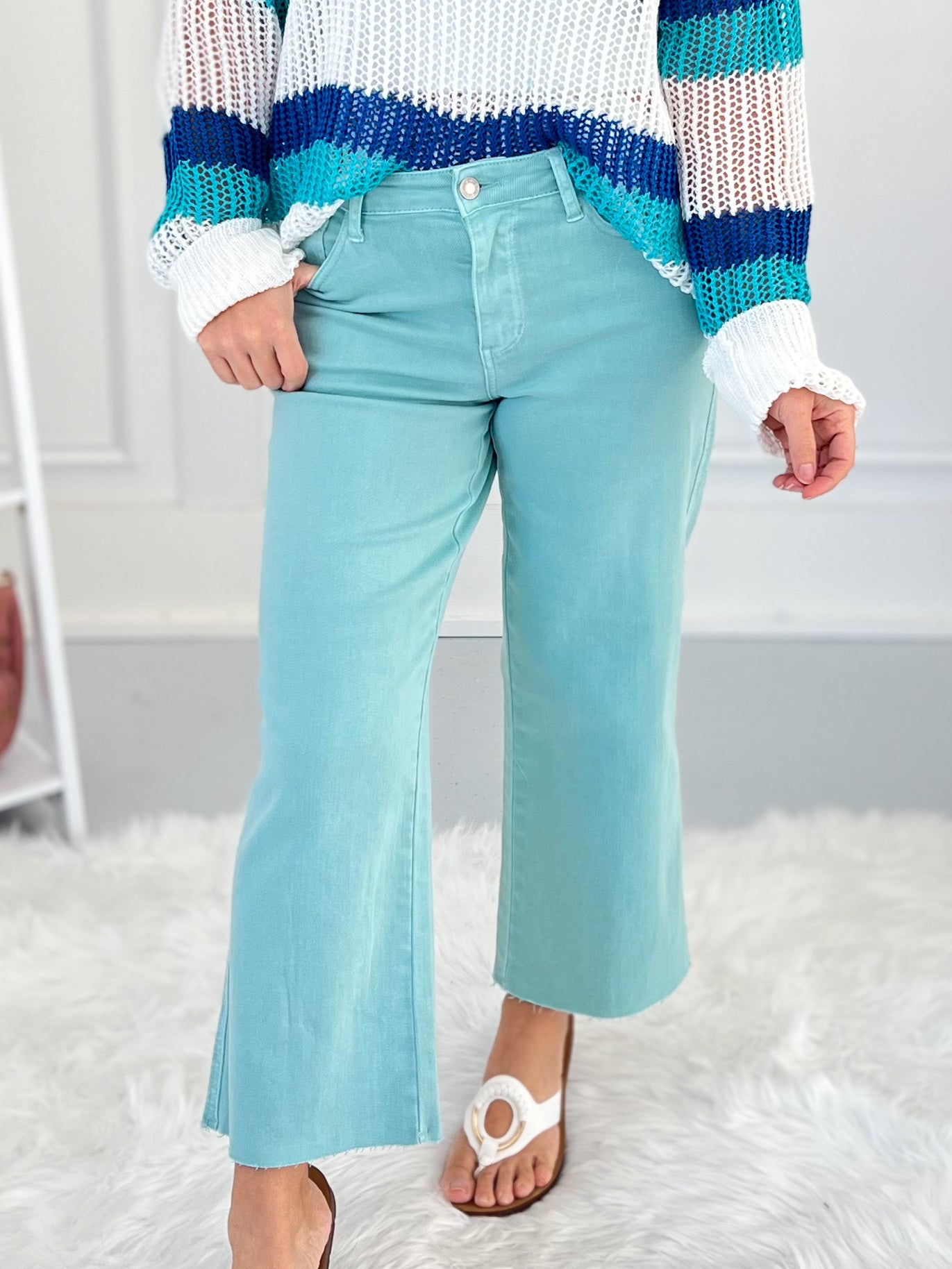 Coastal Blues - Judy Blue Cropped Wide Leg Jean