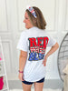 Red, White & Blue + Flag Heart Graphic Tee