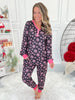 Holiday Pajama Jogger Set - Pink Snowflakes