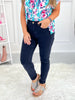 Work It - Judy Blue Tummy Control Navy Dyed Skinny Jeans - Final Sale