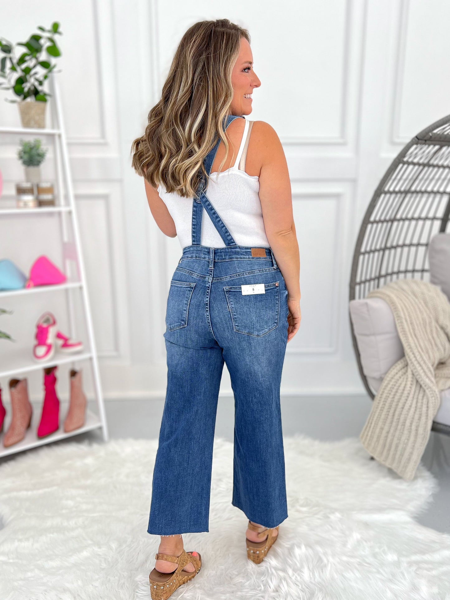 Judy Blue Cropped Wide Denim Overalls